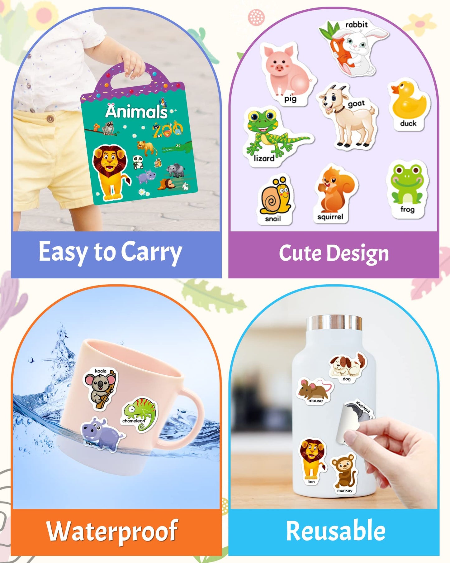 Benresive Halloween Reusable Sticker Book for Toddlers 2-4 Year, Travel Halloween Stickers for Kids, Waterproof Sticker Books for Toddlers 1-3, 38 Pcs Crafts Activities for Todddlers 1-3 2-4 3-5
