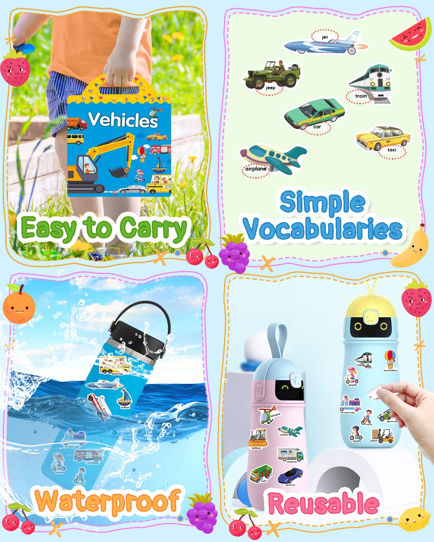 Benresive Halloween Reusable Sticker Book for Toddlers 2-4 Year, Travel Halloween Stickers for Kids, Waterproof Sticker Books for Toddlers 1-3, 38 Pcs Crafts Activities for Todddlers 1-3 2-4 3-5