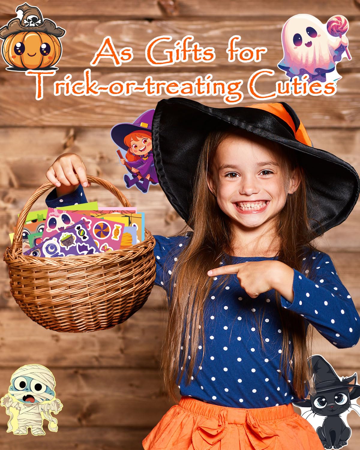 Cowcowcow 48 Sheets Halloween Stickers for Kids, Halloween Make Pumpkin Face Sticker, Halloween Holiday Party Games Stickers Bulk-Halloween Crafts Party Favors for Kids, Halloween DIY Sticker for Kids