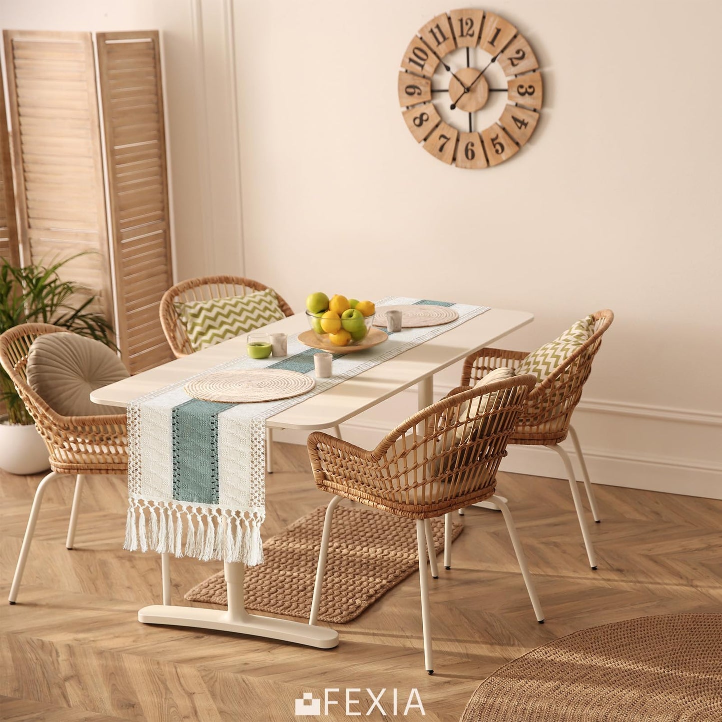 FEXIA Thanksgiving Table Runner for Home Decor with Tassels 72 Inches Long Farmhouse Rustic Boho Table Runner Macrame Burlap Fall Table Decoration for Living Room Bridal Shower(12x72 Inches)