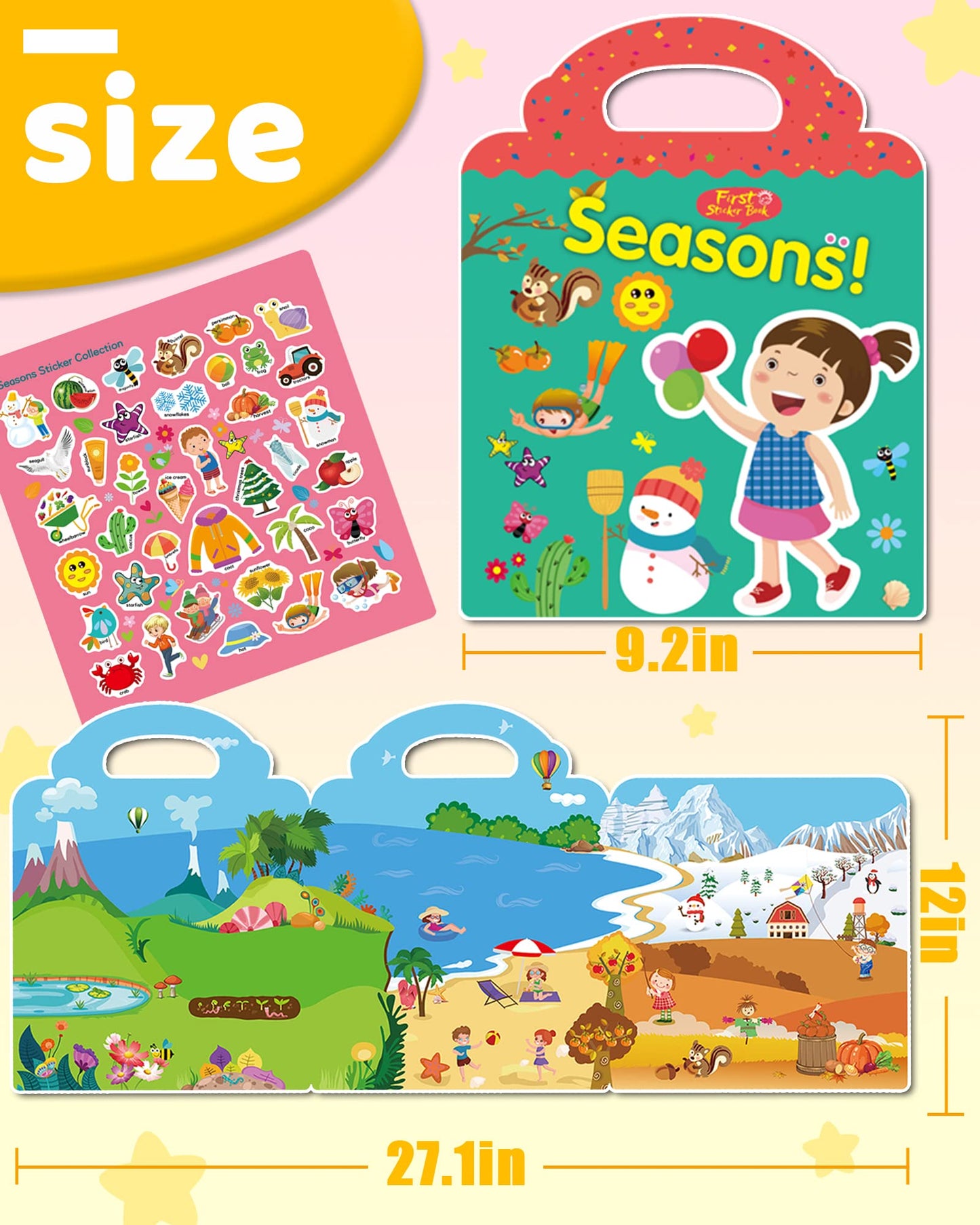 Benresive Halloween Reusable Sticker Book for Toddlers 2-4 Year, Travel Halloween Stickers for Kids, Waterproof Sticker Books for Toddlers 1-3, 38 Pcs Crafts Activities for Todddlers 1-3 2-4 3-5