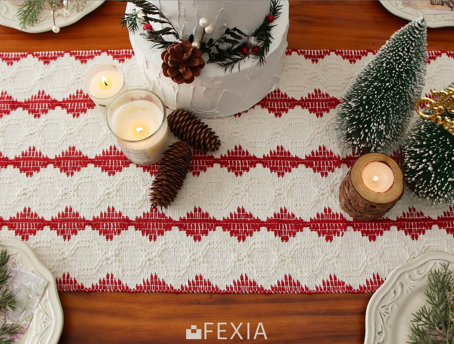 FEXIA Thanksgiving Table Runner for Home Decor with Tassels 72 Inches Long Farmhouse Rustic Boho Table Runner Macrame Burlap Fall Table Decoration for Living Room Bridal Shower(12x72 Inches)