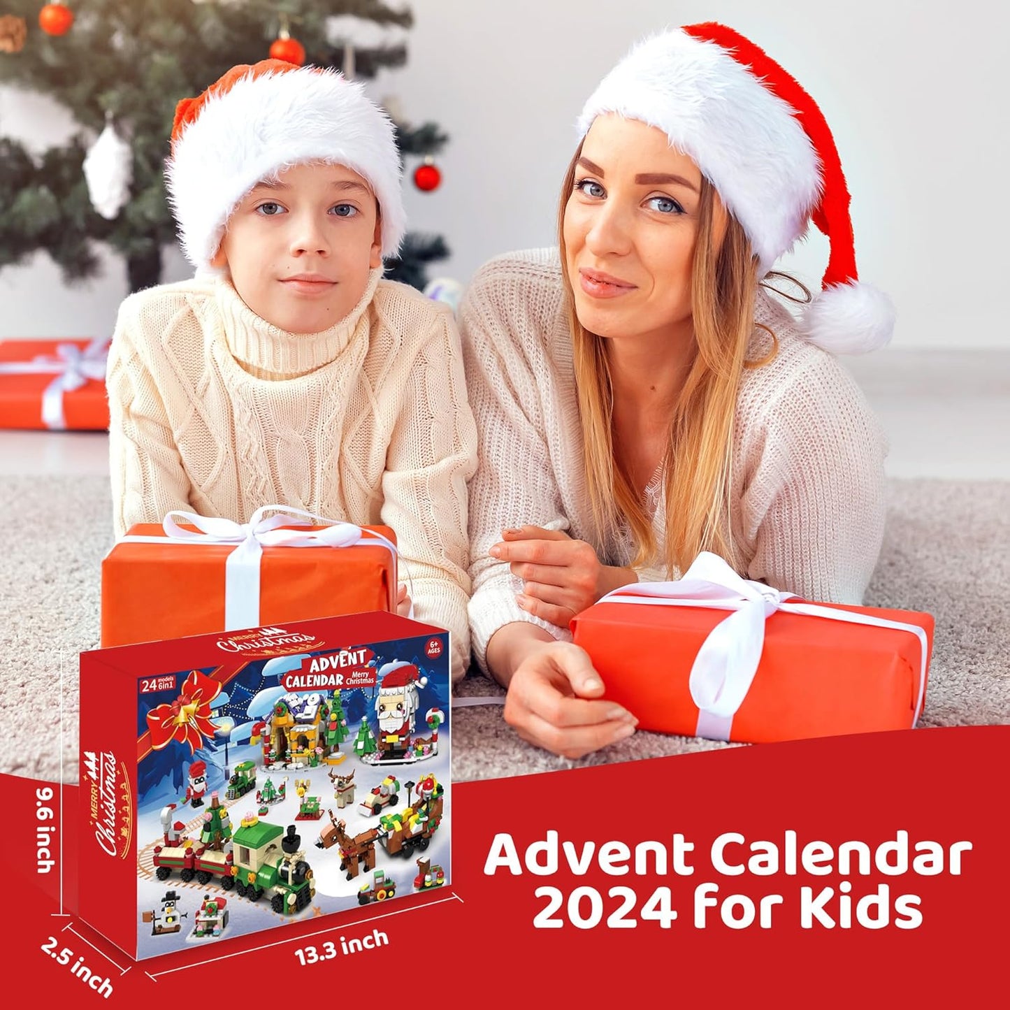 ZIZZ Advent Calendar 2024 Kids: 24 Days Christmas Building Blocks Toy Xmas Countdown Building Set Surprise Christmas Gift for Boys Girl Teen Age 6 7 8 9 10 11 12+ Years Old Christmas Stocking Stuffers