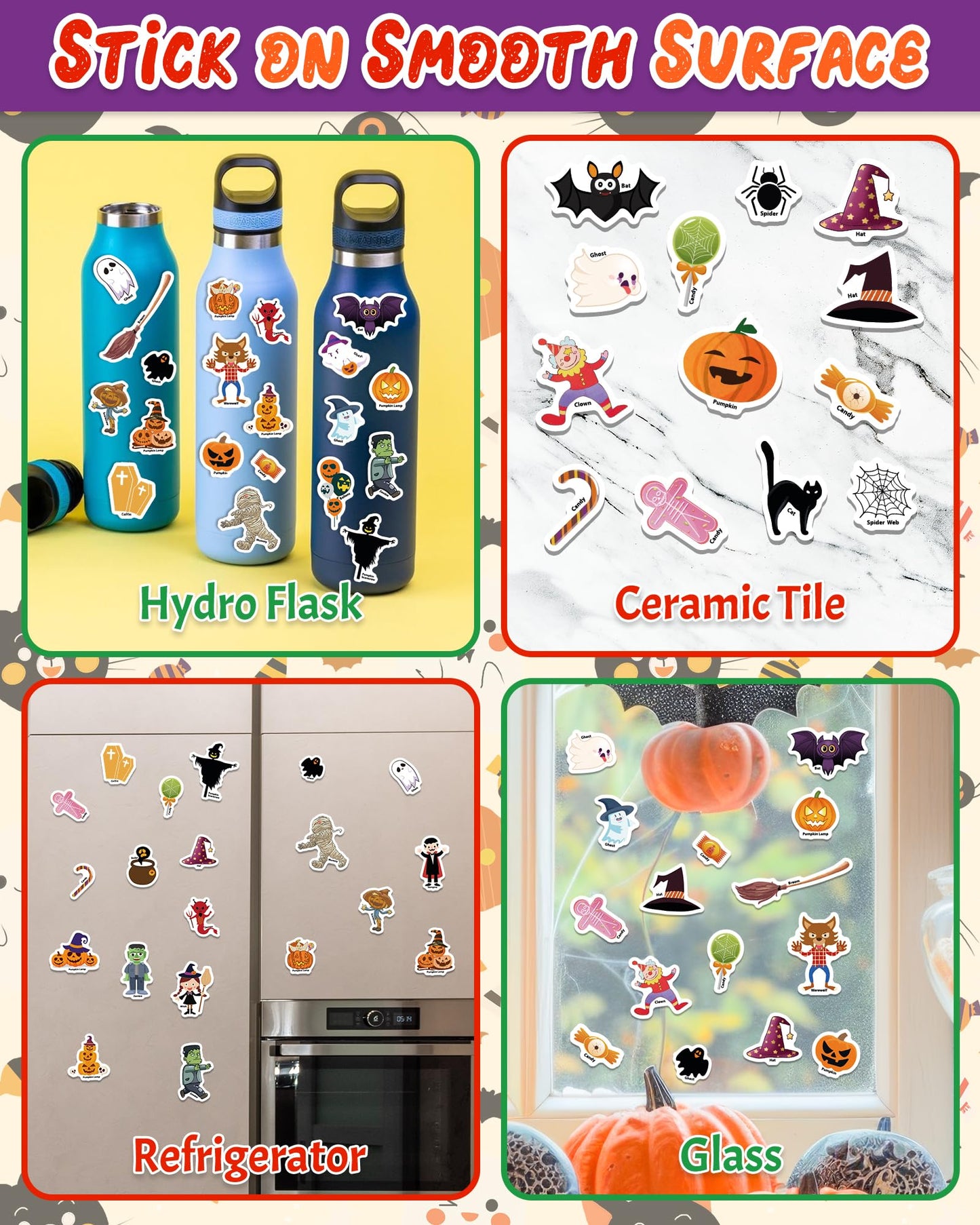 Benresive Halloween Reusable Sticker Book for Toddlers 2-4 Year, Travel Halloween Stickers for Kids, Waterproof Sticker Books for Toddlers 1-3, 38 Pcs Crafts Activities for Todddlers 1-3 2-4 3-5