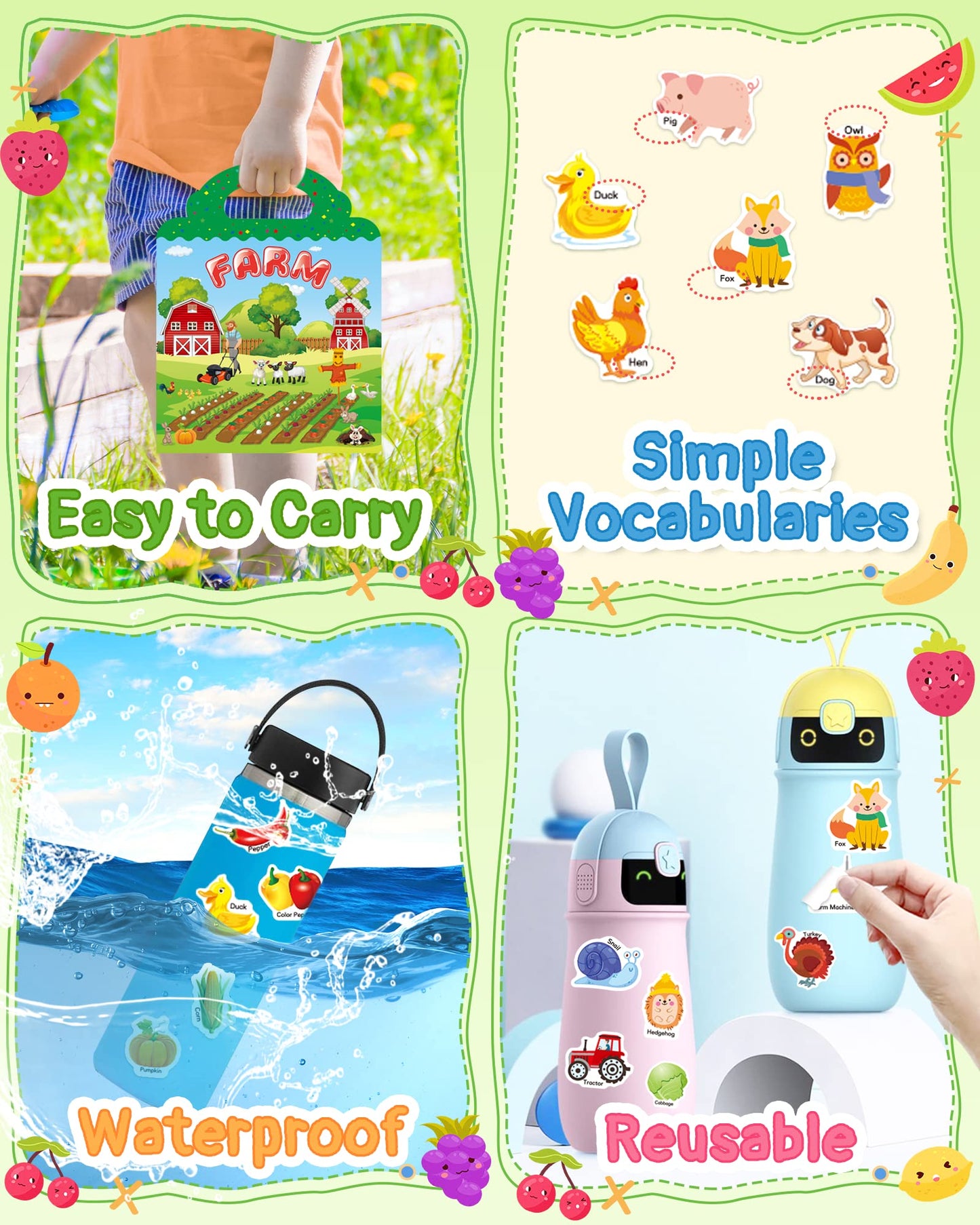 Benresive Halloween Reusable Sticker Book for Toddlers 2-4 Year, Travel Halloween Stickers for Kids, Waterproof Sticker Books for Toddlers 1-3, 38 Pcs Crafts Activities for Todddlers 1-3 2-4 3-5