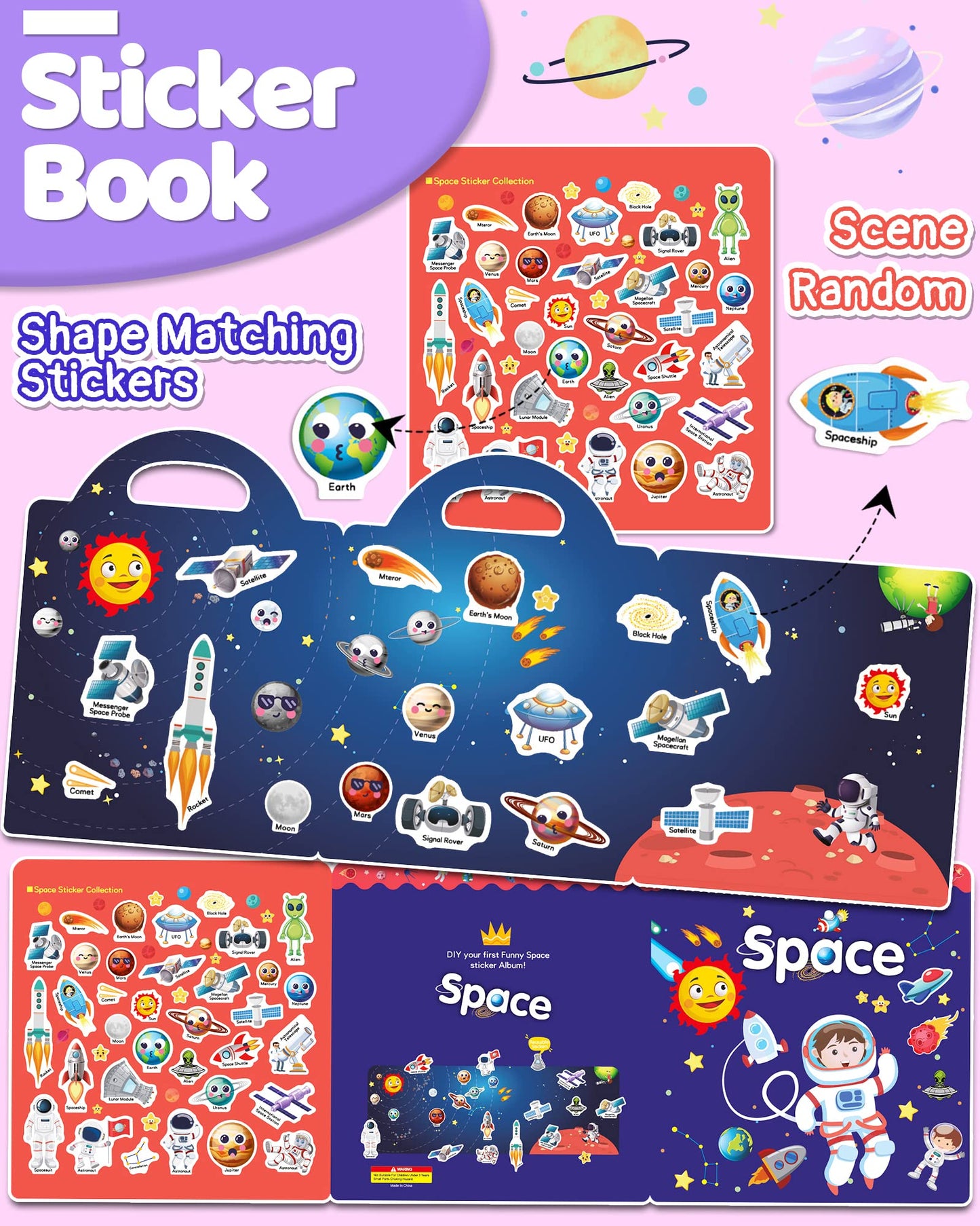 Benresive Halloween Reusable Sticker Book for Toddlers 2-4 Year, Travel Halloween Stickers for Kids, Waterproof Sticker Books for Toddlers 1-3, 38 Pcs Crafts Activities for Todddlers 1-3 2-4 3-5