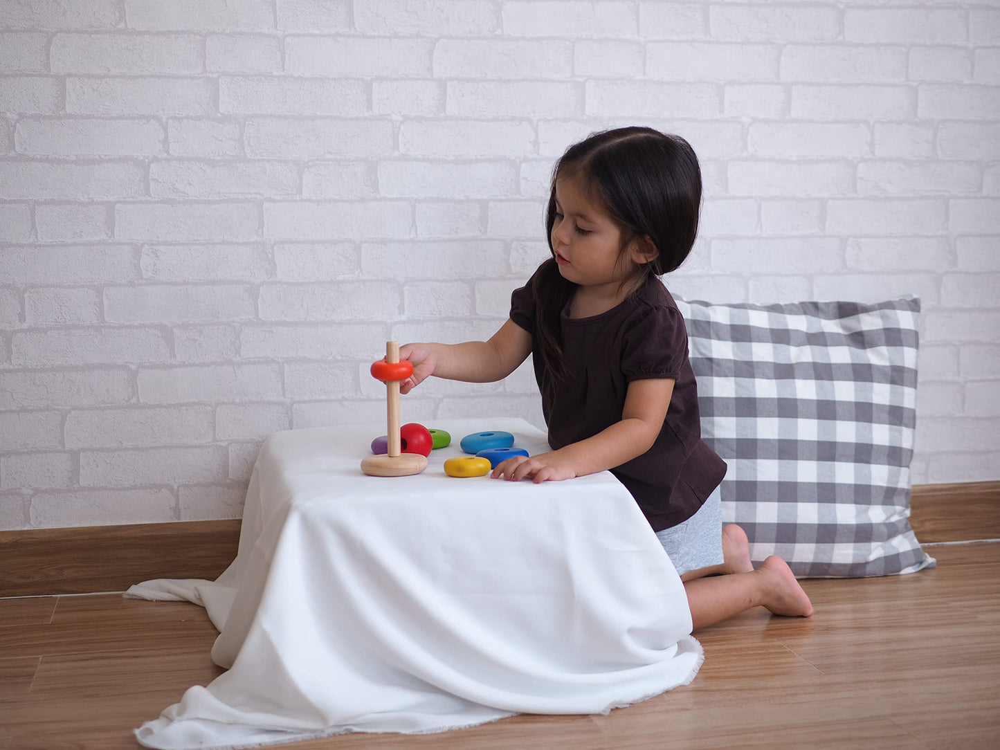 PlanToys Stacking Toys Tree Set - Chemical-Free Toddler Toys Featuring 9 Wooden Pieces