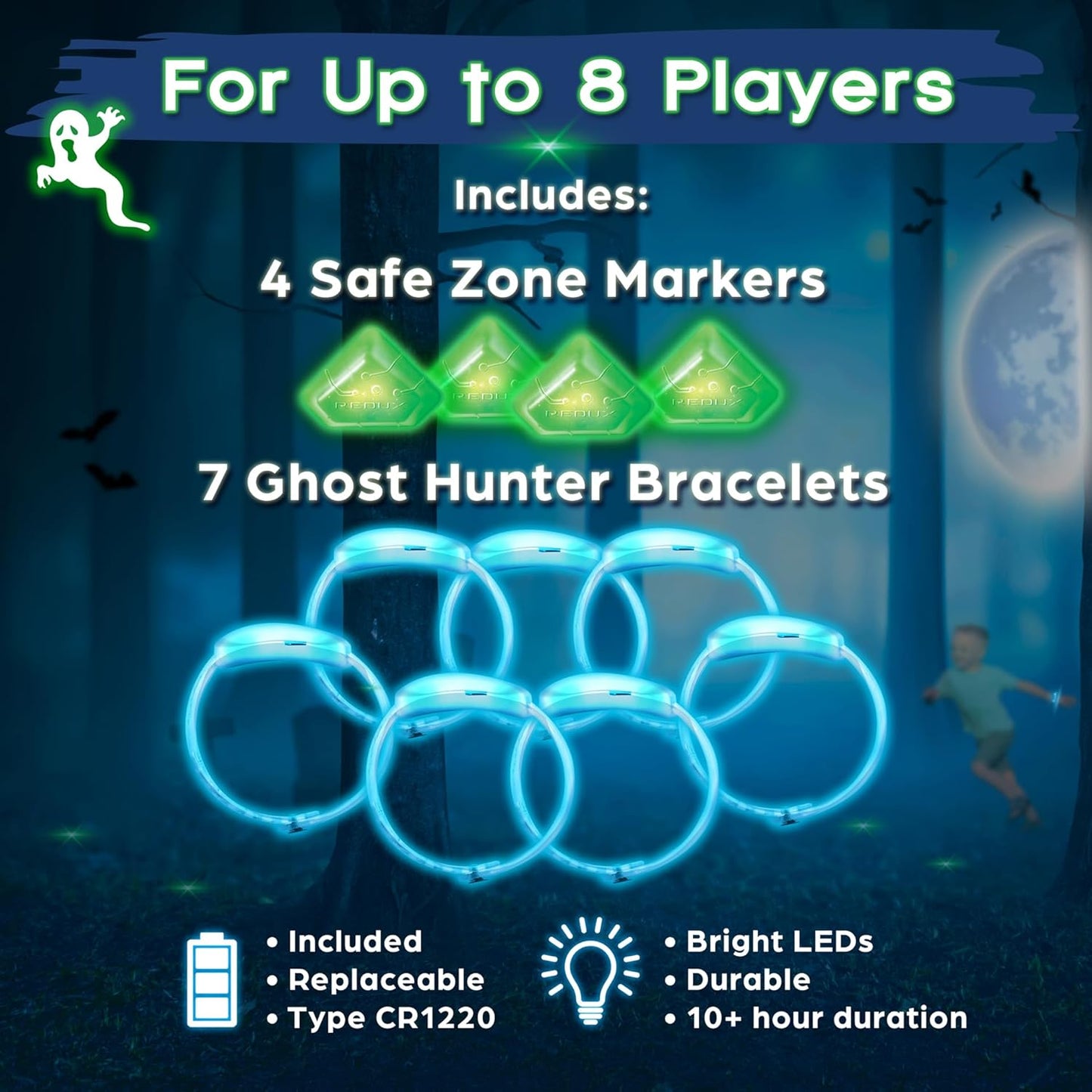 Ghosts in The Graveyard Redux: “One of The Best Spooky Outdoor Games for Kids” | Ages 5+, 4-8 Players | Light up Games | Hide and Seek Style | Glow in The Dark Games | Outdoor Activities for Kids