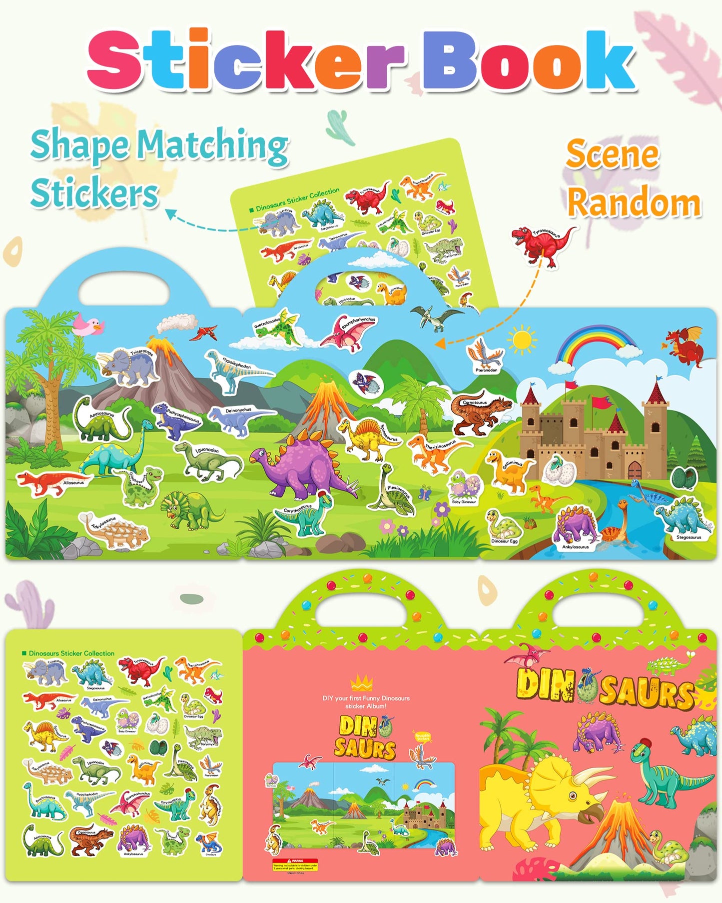 Benresive Halloween Reusable Sticker Book for Toddlers 2-4 Year, Travel Halloween Stickers for Kids, Waterproof Sticker Books for Toddlers 1-3, 38 Pcs Crafts Activities for Todddlers 1-3 2-4 3-5