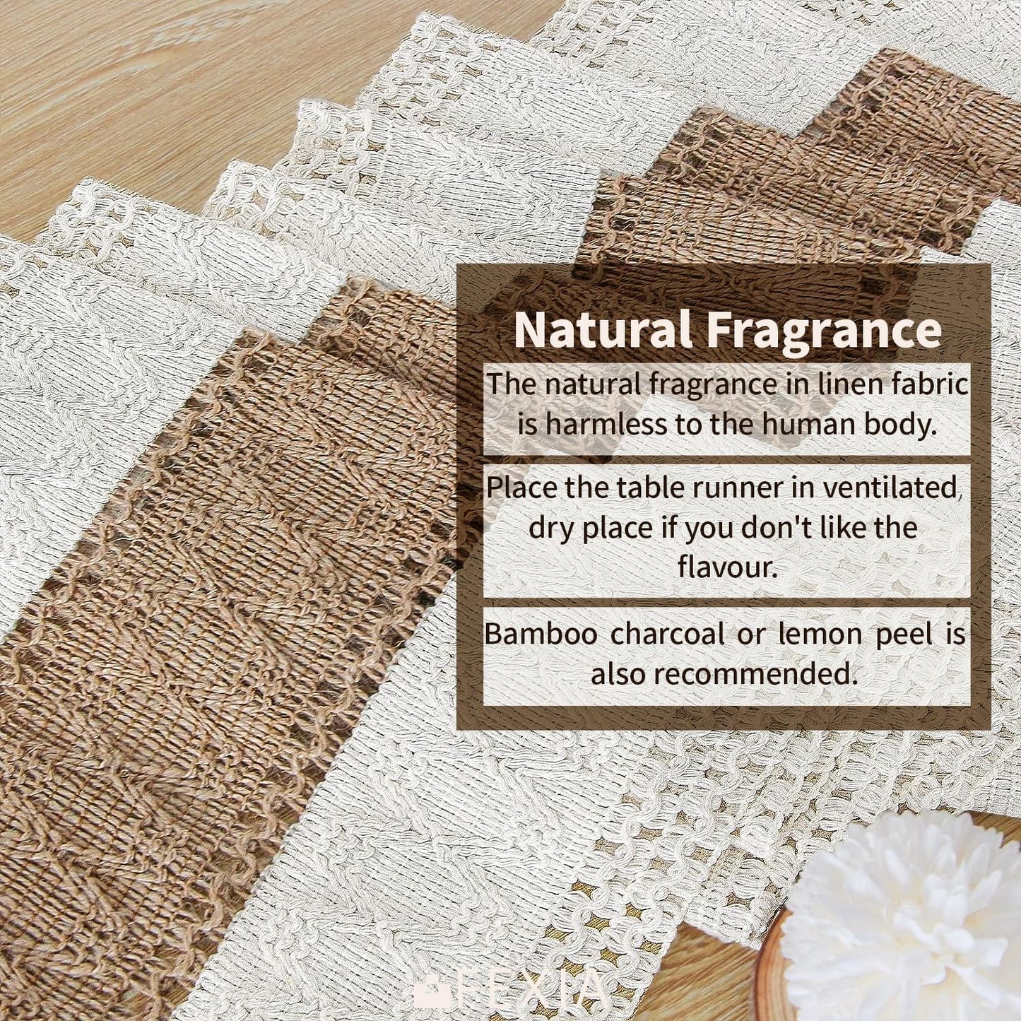 FEXIA Thanksgiving Table Runner for Home Decor with Tassels 72 Inches Long Farmhouse Rustic Boho Table Runner Macrame Burlap Fall Table Decoration for Living Room Bridal Shower(12x72 Inches)