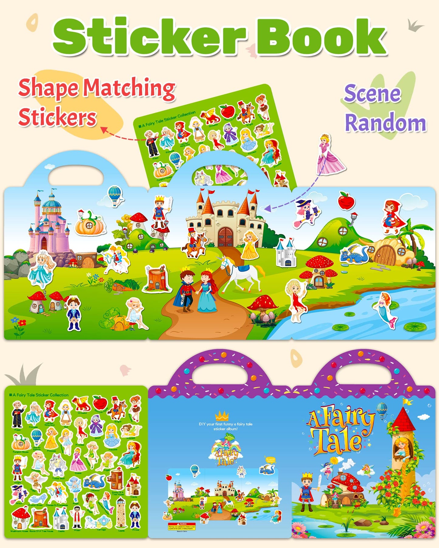 Benresive Halloween Reusable Sticker Book for Toddlers 2-4 Year, Travel Halloween Stickers for Kids, Waterproof Sticker Books for Toddlers 1-3, 38 Pcs Crafts Activities for Todddlers 1-3 2-4 3-5