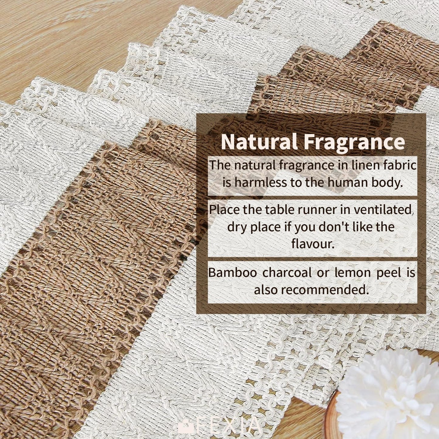 FEXIA Thanksgiving Table Runner for Home Decor with Tassels 72 Inches Long Farmhouse Rustic Boho Table Runner Macrame Burlap Fall Table Decoration for Living Room Bridal Shower(12x72 Inches)