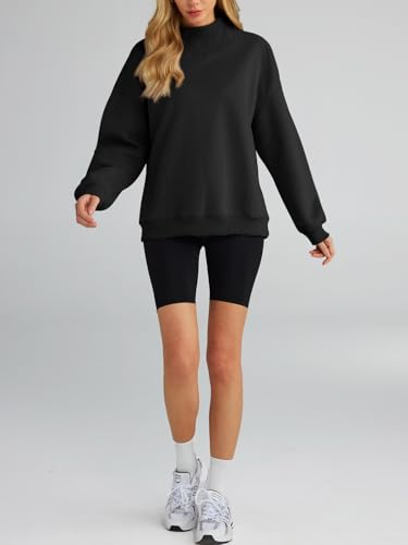 Trendy Queen Womens Oversized Sweatshirts Turtleneck Pullover Long Sleeve Hoodies Tops Fall Outfits 2024 Clothes