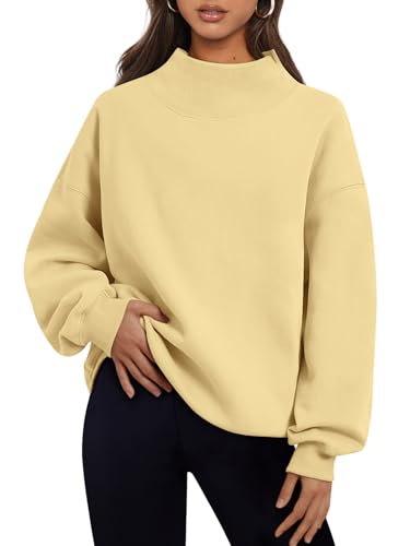 Trendy Queen Womens Oversized Sweatshirts Turtleneck Pullover Long Sleeve Hoodies Tops Fall Outfits 2024 Clothes