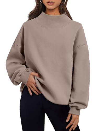 Trendy Queen Womens Oversized Sweatshirts Turtleneck Pullover Long Sleeve Hoodies Tops Fall Outfits 2024 Clothes