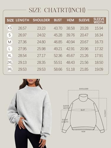 Trendy Queen Womens Oversized Sweatshirts Turtleneck Pullover Long Sleeve Hoodies Tops Fall Outfits 2024 Clothes