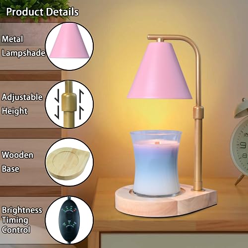 Candle Warmer Lamp with Timer - Electric Candle Lamp Warmer, Birthday Gifts for Women, for Mom, House Warming Gifts New Home, Candle Warmer for Jar Candles with 2 Bulbs BlackGold