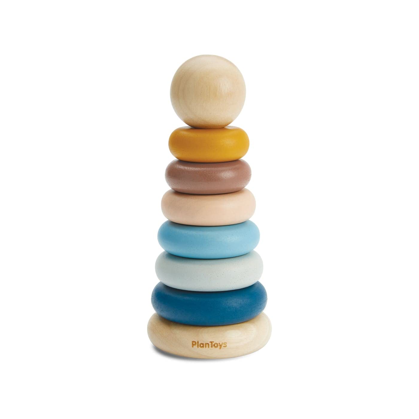 PlanToys Stacking Toys Tree Set - Chemical-Free Toddler Toys Featuring 9 Wooden Pieces
