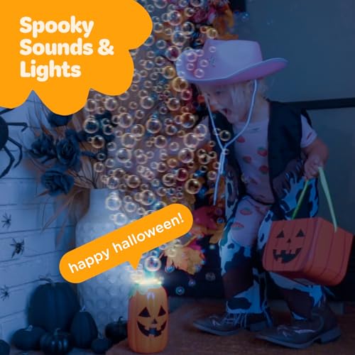 Move2Play, Halloween Bubble Machine | Indoor or Outdoor Halloween Decoration That Includes Spooky Sound Effects, Lights, and Bubbles | Halloween Party Decor | Toy for Toddlers, Kids, Adults