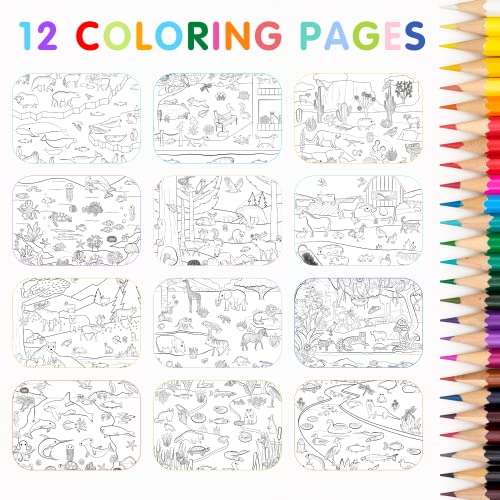 Cupkin Animal Sticker Book Activity for Kids, Toddler Airplane Travel Essentials, 500+ Habitat Stickers for Kids + 12 Scenes + 12 Coloring Book Pages, Animal Lover Kids Gift, Kids Crafts for Ages 2-8