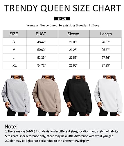 Trendy Queen Womens Oversized Sweatshirts Turtleneck Pullover Long Sleeve Hoodies Tops Fall Outfits 2024 Clothes