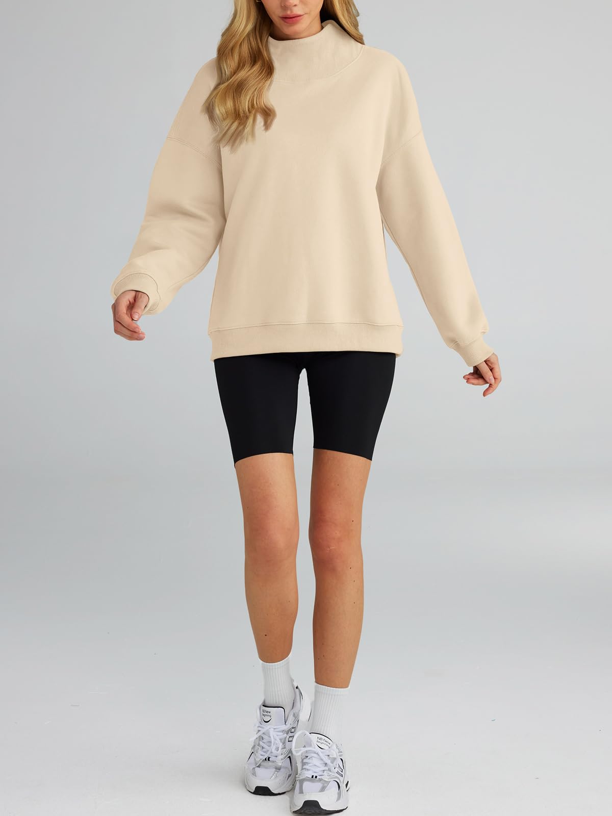 Trendy Queen Womens Oversized Sweatshirts Turtleneck Pullover Long Sleeve Hoodies Tops Fall Outfits 2024 Clothes