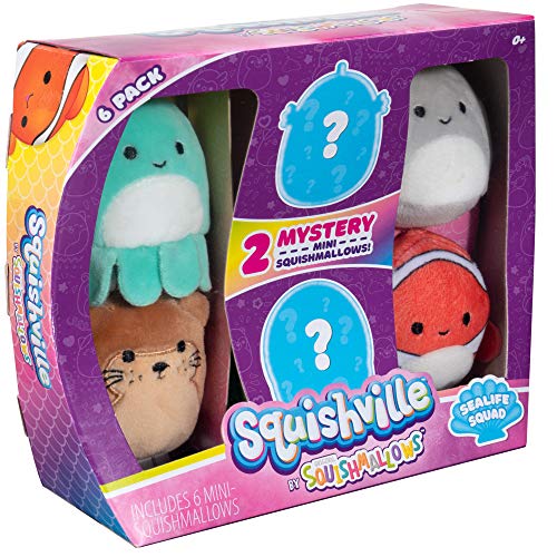 Squishville by Original Squishmallows Sweet Tooth Squad Plush - 2-Inch Bernice, Chanel, Cinnamon, Carmelita, Maya & Clara Plush - Toys for Kids