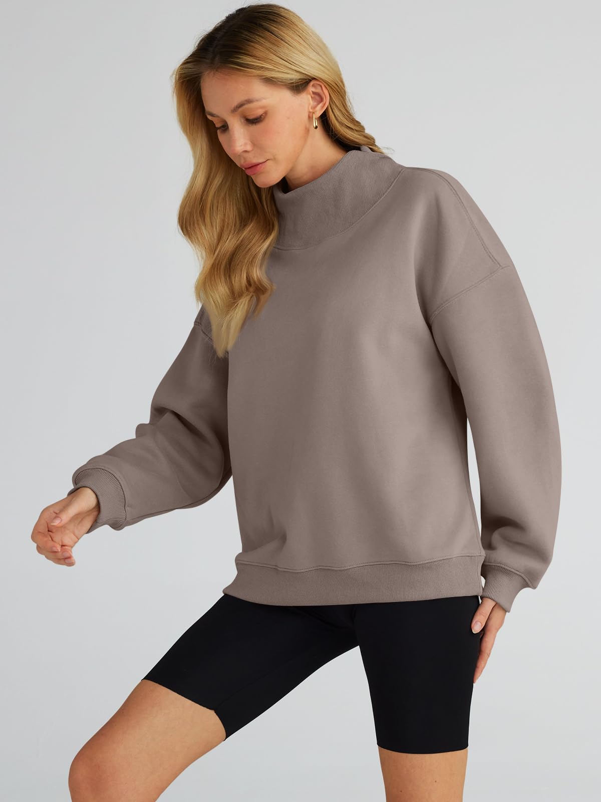 Trendy Queen Womens Oversized Sweatshirts Turtleneck Pullover Long Sleeve Hoodies Tops Fall Outfits 2024 Clothes