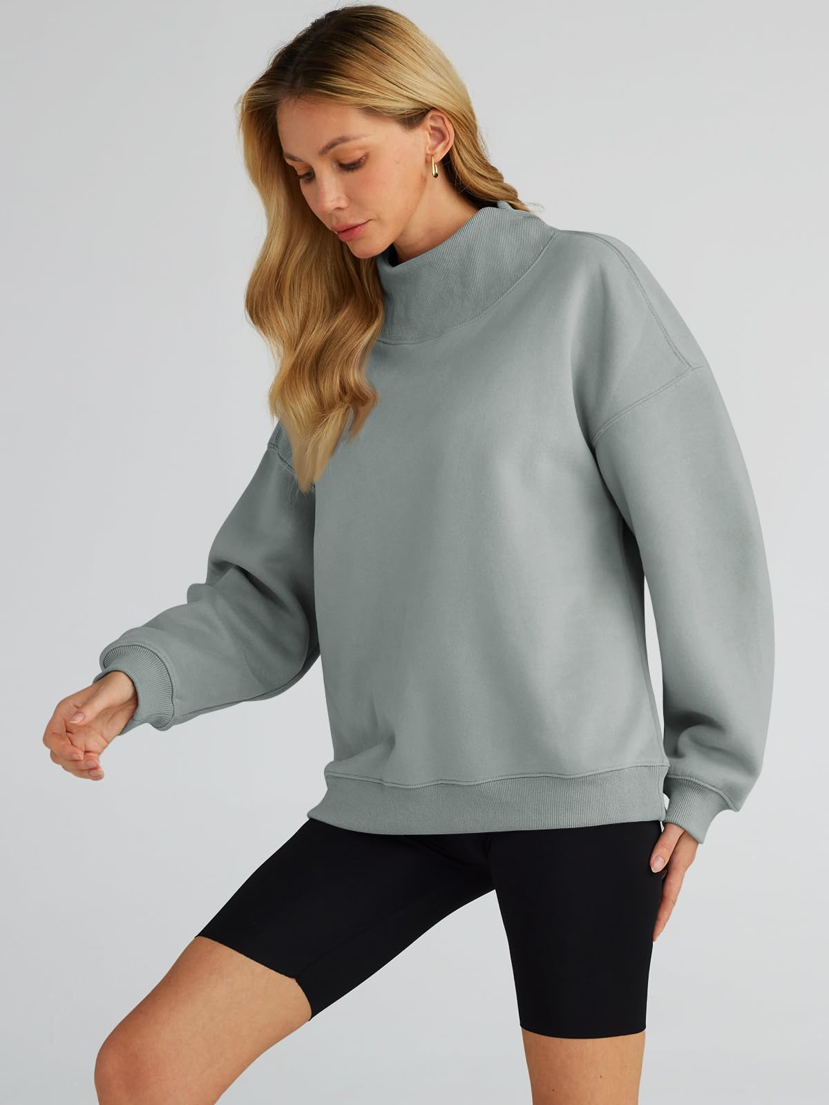 Trendy Queen Womens Oversized Sweatshirts Turtleneck Pullover Long Sleeve Hoodies Tops Fall Outfits 2024 Clothes