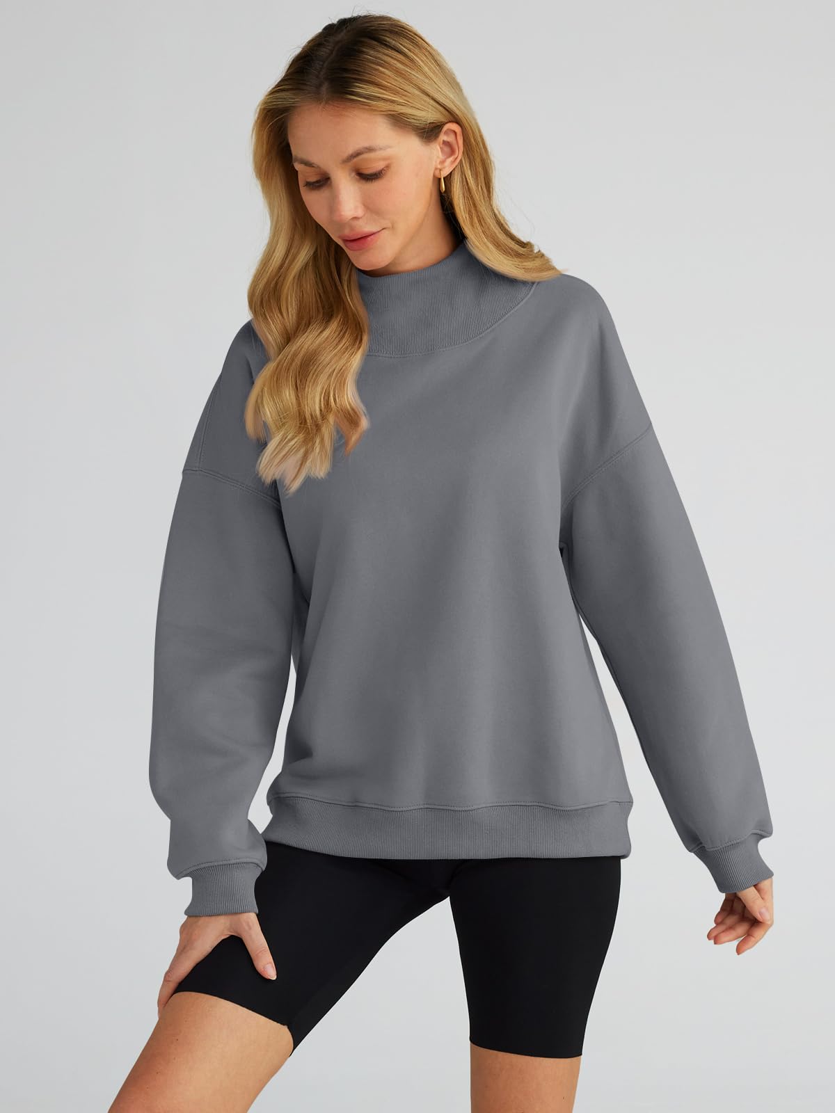 Trendy Queen Womens Oversized Sweatshirts Turtleneck Pullover Long Sleeve Hoodies Tops Fall Outfits 2024 Clothes