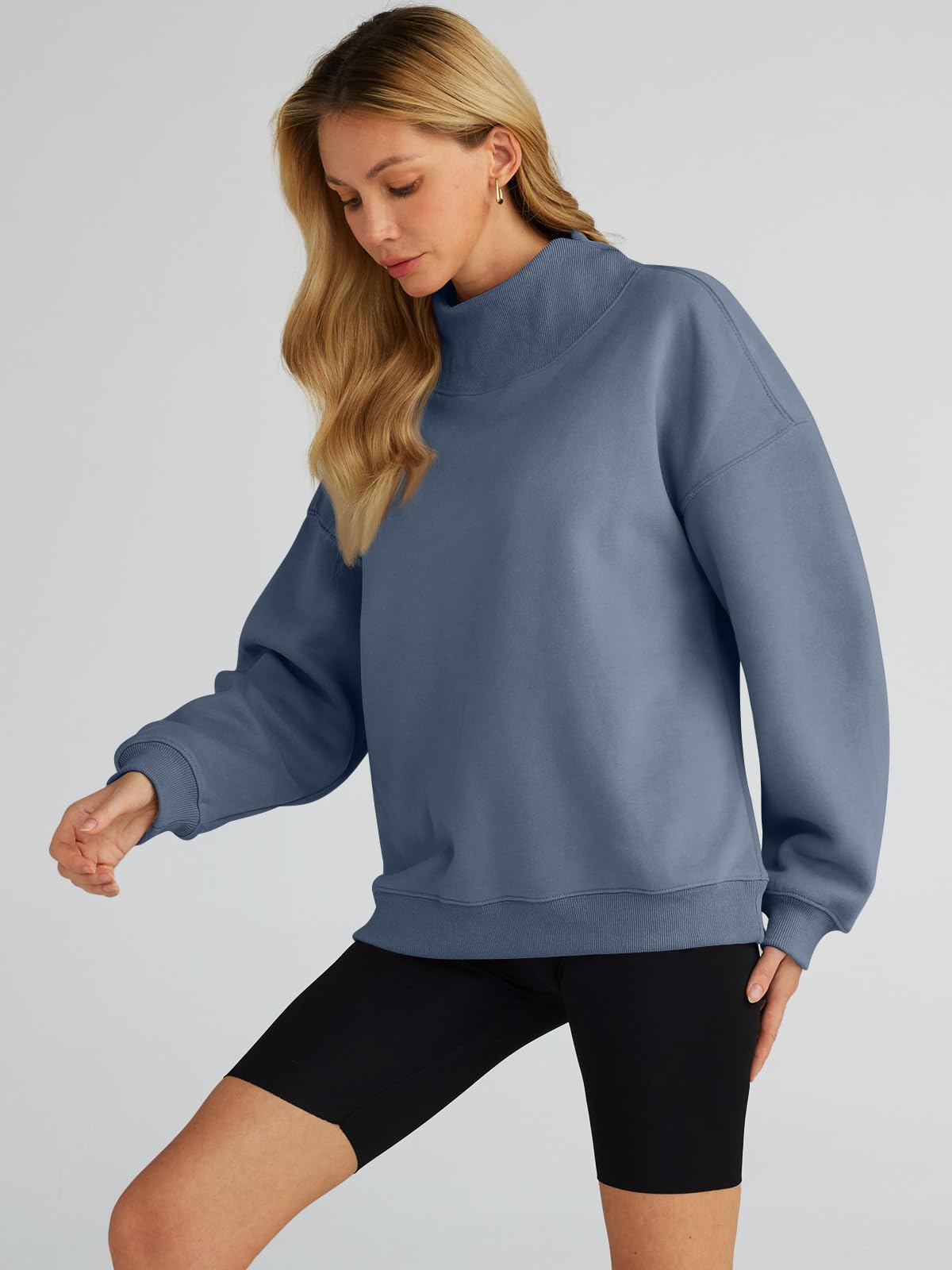 Trendy Queen Womens Oversized Sweatshirts Turtleneck Pullover Long Sleeve Hoodies Tops Fall Outfits 2024 Clothes