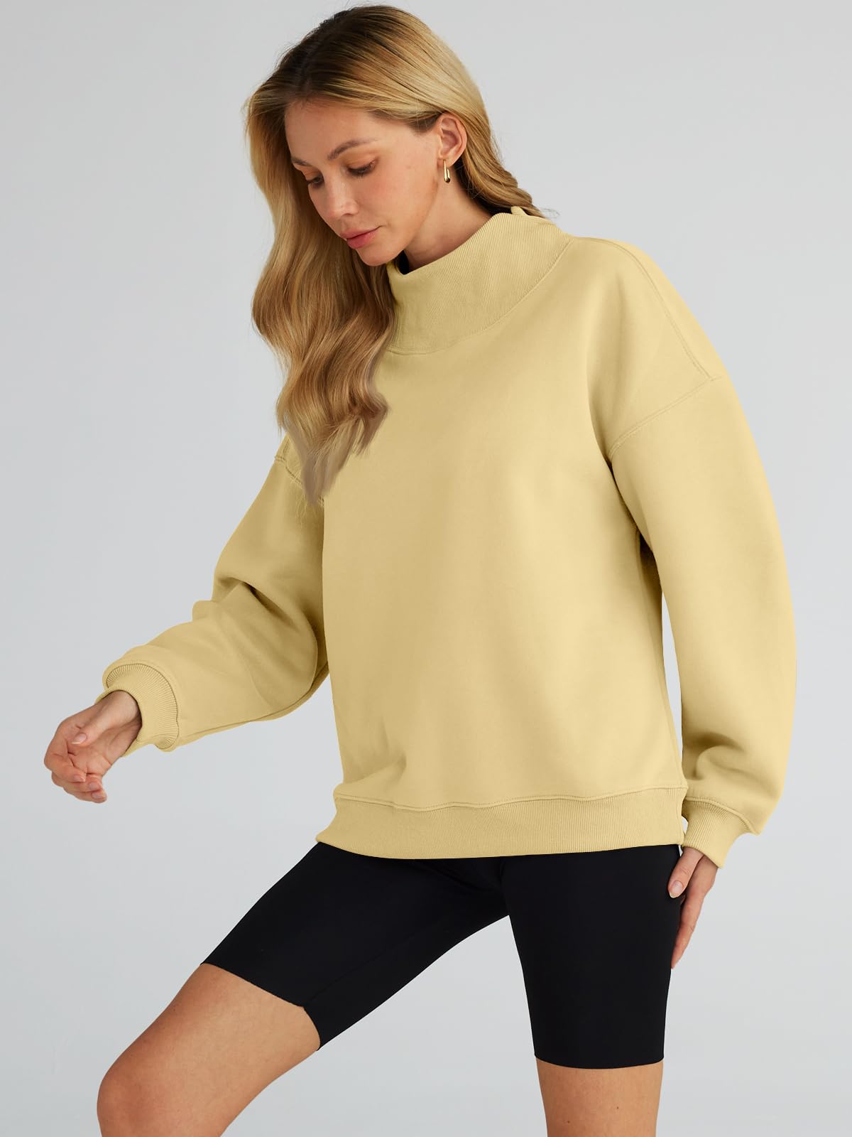 Trendy Queen Womens Oversized Sweatshirts Turtleneck Pullover Long Sleeve Hoodies Tops Fall Outfits 2024 Clothes