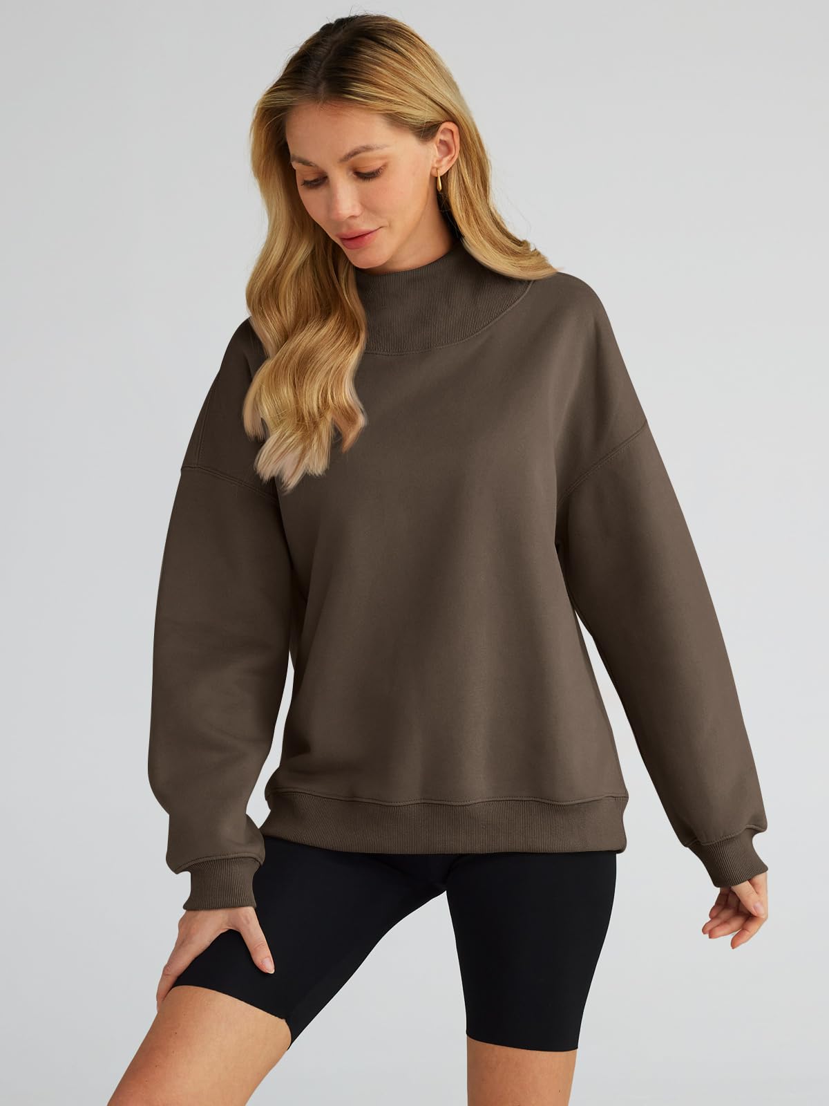 Trendy Queen Womens Oversized Sweatshirts Turtleneck Pullover Long Sleeve Hoodies Tops Fall Outfits 2024 Clothes