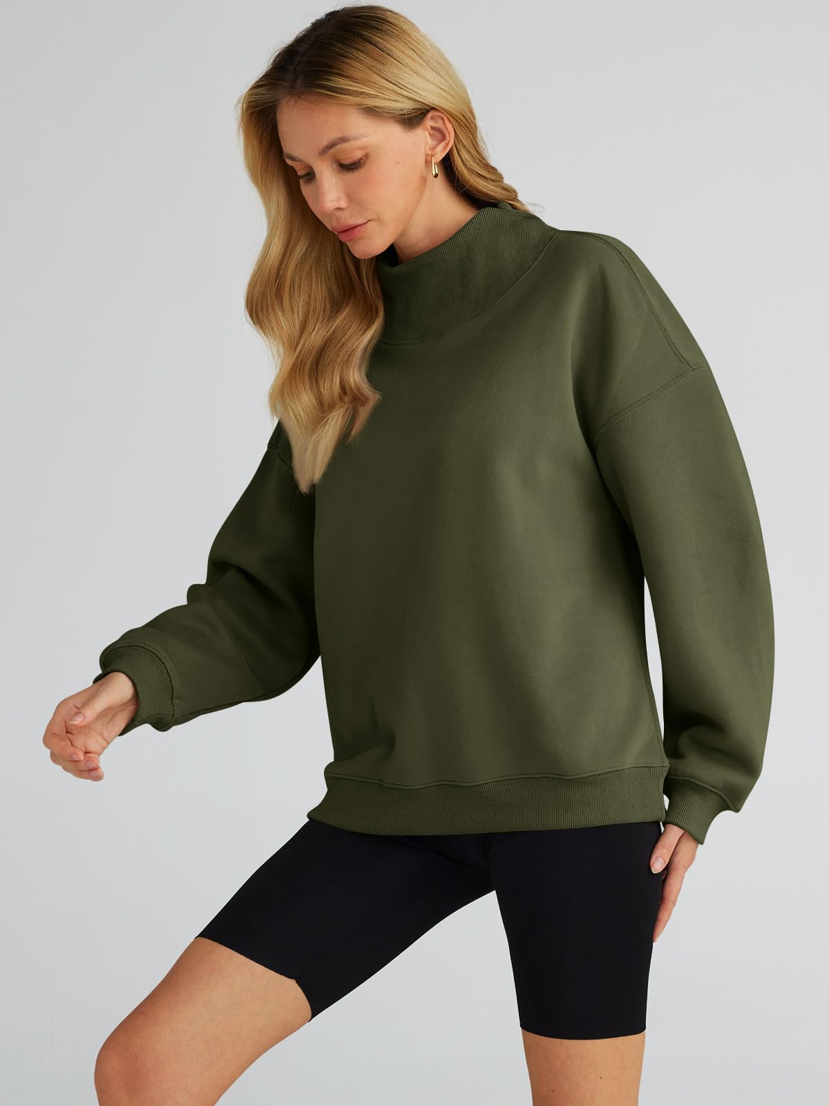 Trendy Queen Womens Oversized Sweatshirts Turtleneck Pullover Long Sleeve Hoodies Tops Fall Outfits 2024 Clothes