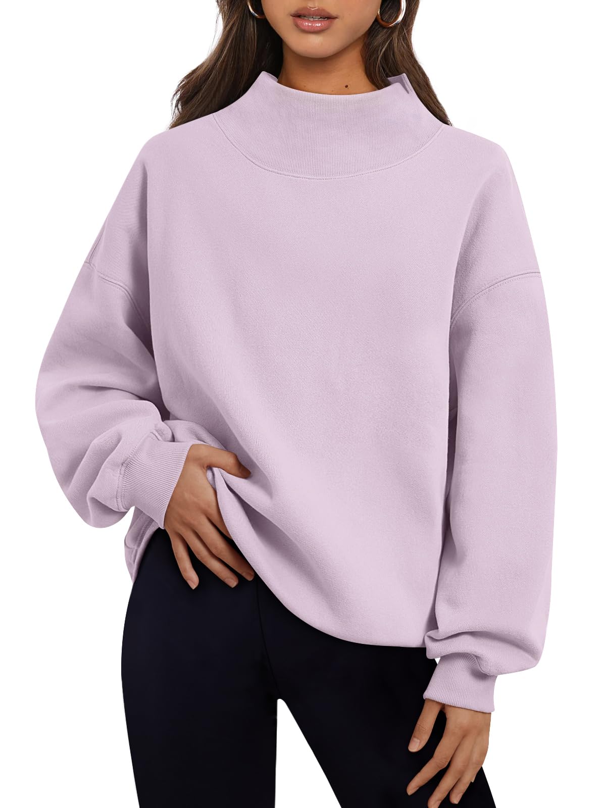 Trendy Queen Womens Oversized Sweatshirts Turtleneck Pullover Long Sleeve Hoodies Tops Fall Outfits 2024 Clothes