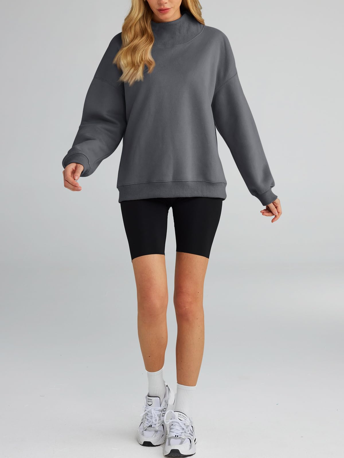Trendy Queen Womens Oversized Sweatshirts Turtleneck Pullover Long Sleeve Hoodies Tops Fall Outfits 2024 Clothes