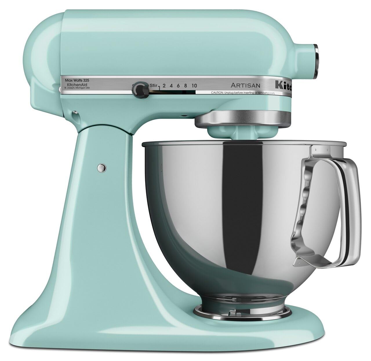 KitchenAid Artisan Series 5 Quart Tilt Head Stand Mixer with Pouring Shield KSM150PS, Removable bowl, Aqua Sky