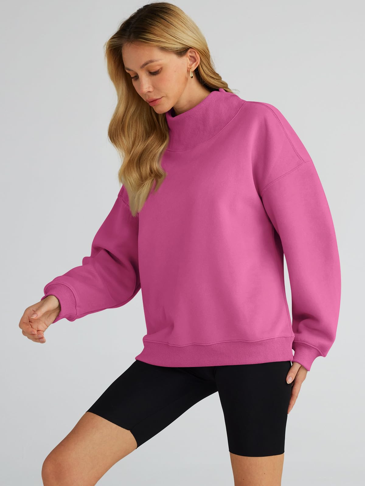 Trendy Queen Womens Oversized Sweatshirts Turtleneck Pullover Long Sleeve Hoodies Tops Fall Outfits 2024 Clothes