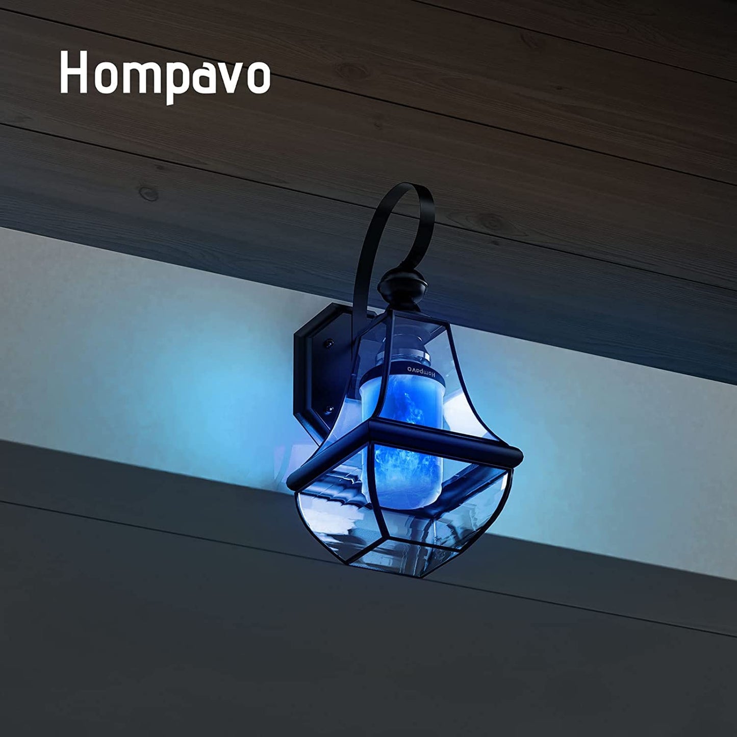 Hompavo 【Upgraded】 LED Flame Light Bulbs, 4 Modes Flickering Light Bulbs with Upside Down Effect, E26/E27 Flame Bulb for Halloween Christmas Party Patio Porch Home Indoor & Outdoor Decorations - 2