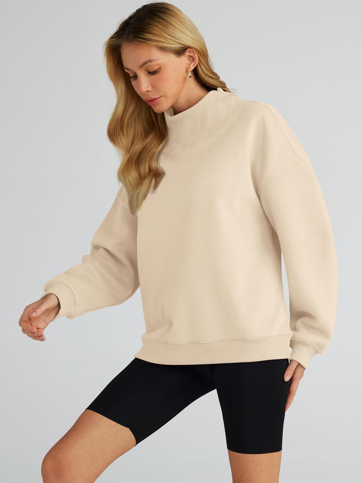 Trendy Queen Womens Oversized Sweatshirts Turtleneck Pullover Long Sleeve Hoodies Tops Fall Outfits 2024 Clothes