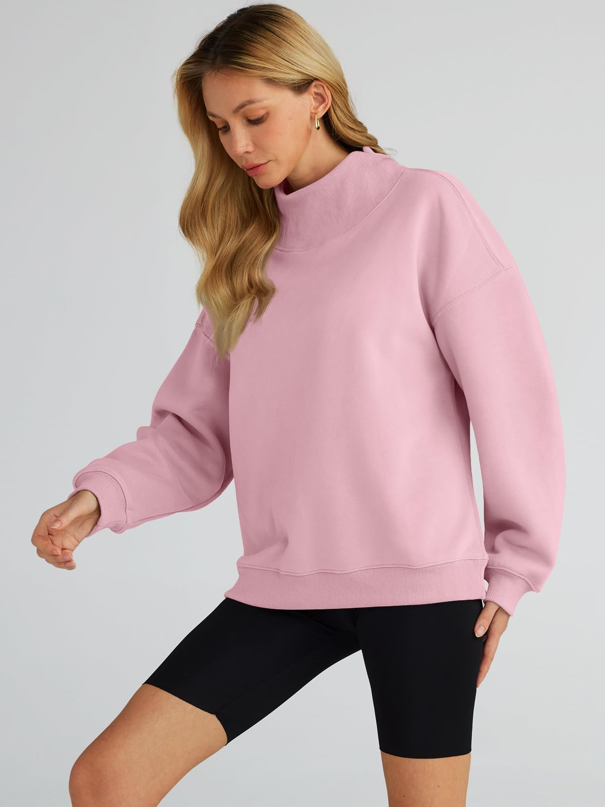 Trendy Queen Womens Oversized Sweatshirts Turtleneck Pullover Long Sleeve Hoodies Tops Fall Outfits 2024 Clothes