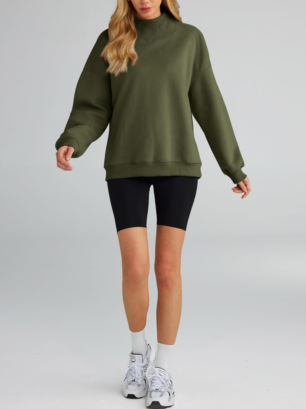 Trendy Queen Womens Oversized Sweatshirts Turtleneck Pullover Long Sleeve Hoodies Tops Fall Outfits 2024 Clothes