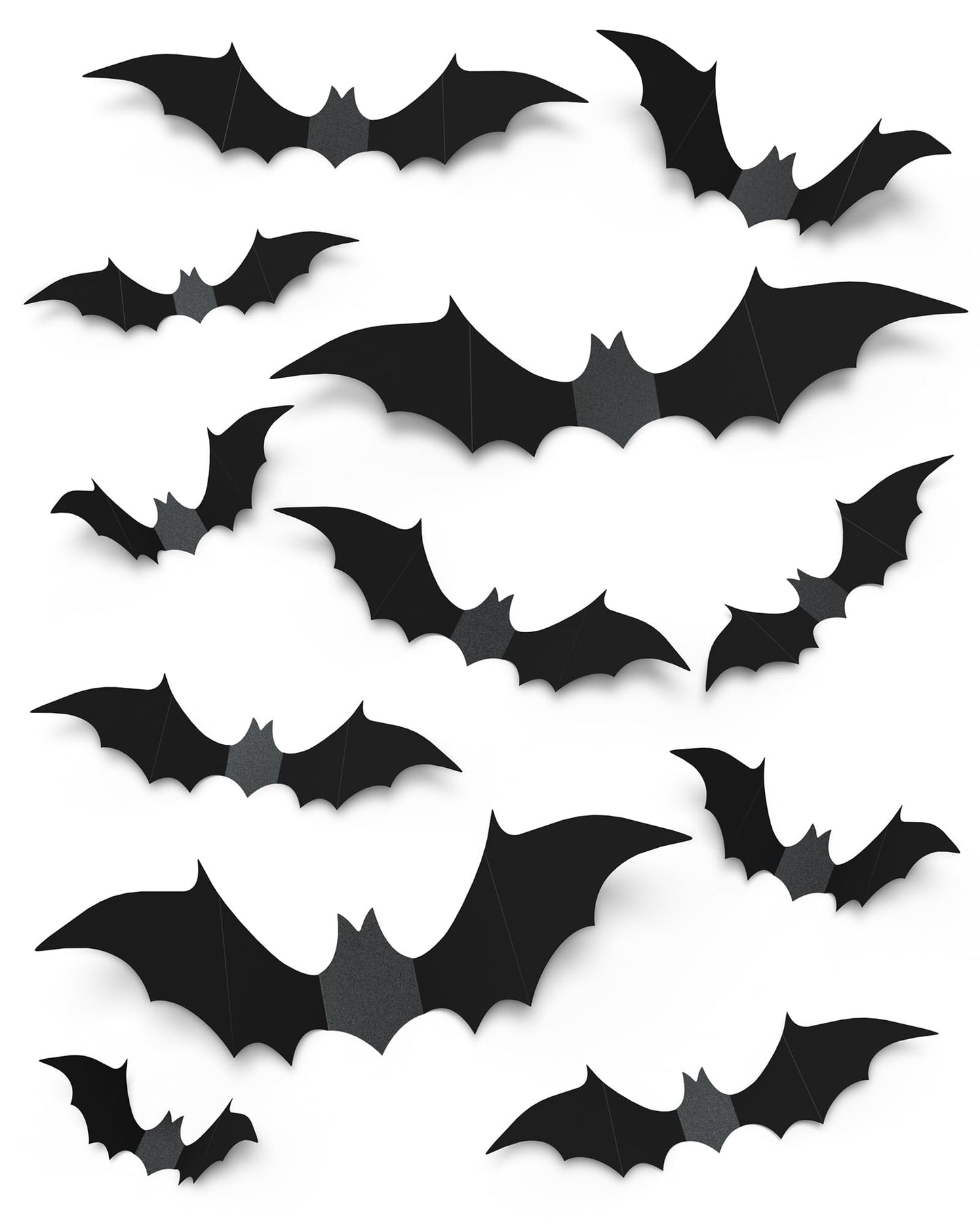 120 Pcs Halloween Decorations 3D Bats Decor, 4 Sizes Scary Halloween Decor Indoor Bat Stickers Halloween Decorations for Bedroom Bathroom Door Wall Decor Halloween Party Decorations