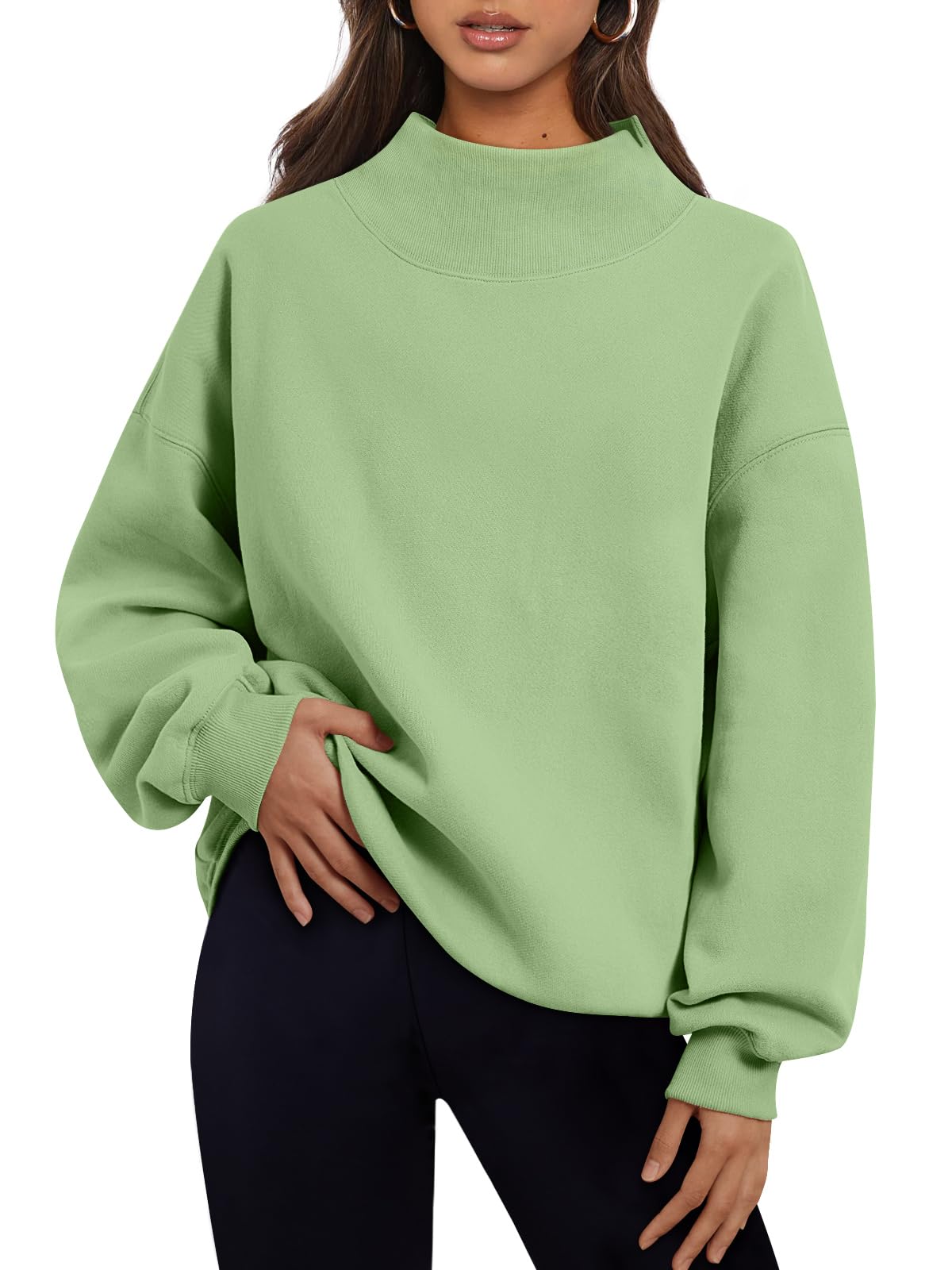 Trendy Queen Womens Oversized Sweatshirts Turtleneck Pullover Long Sleeve Hoodies Tops Fall Outfits 2024 Clothes