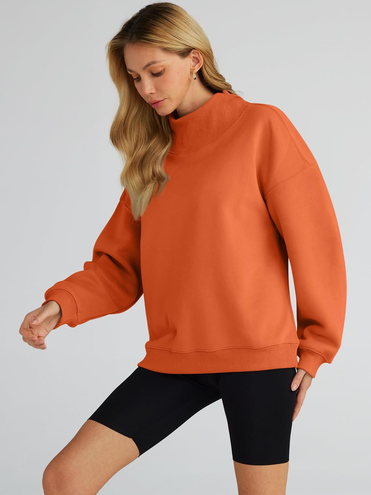 Trendy Queen Womens Oversized Sweatshirts Turtleneck Pullover Long Sleeve Hoodies Tops Fall Outfits 2024 Clothes