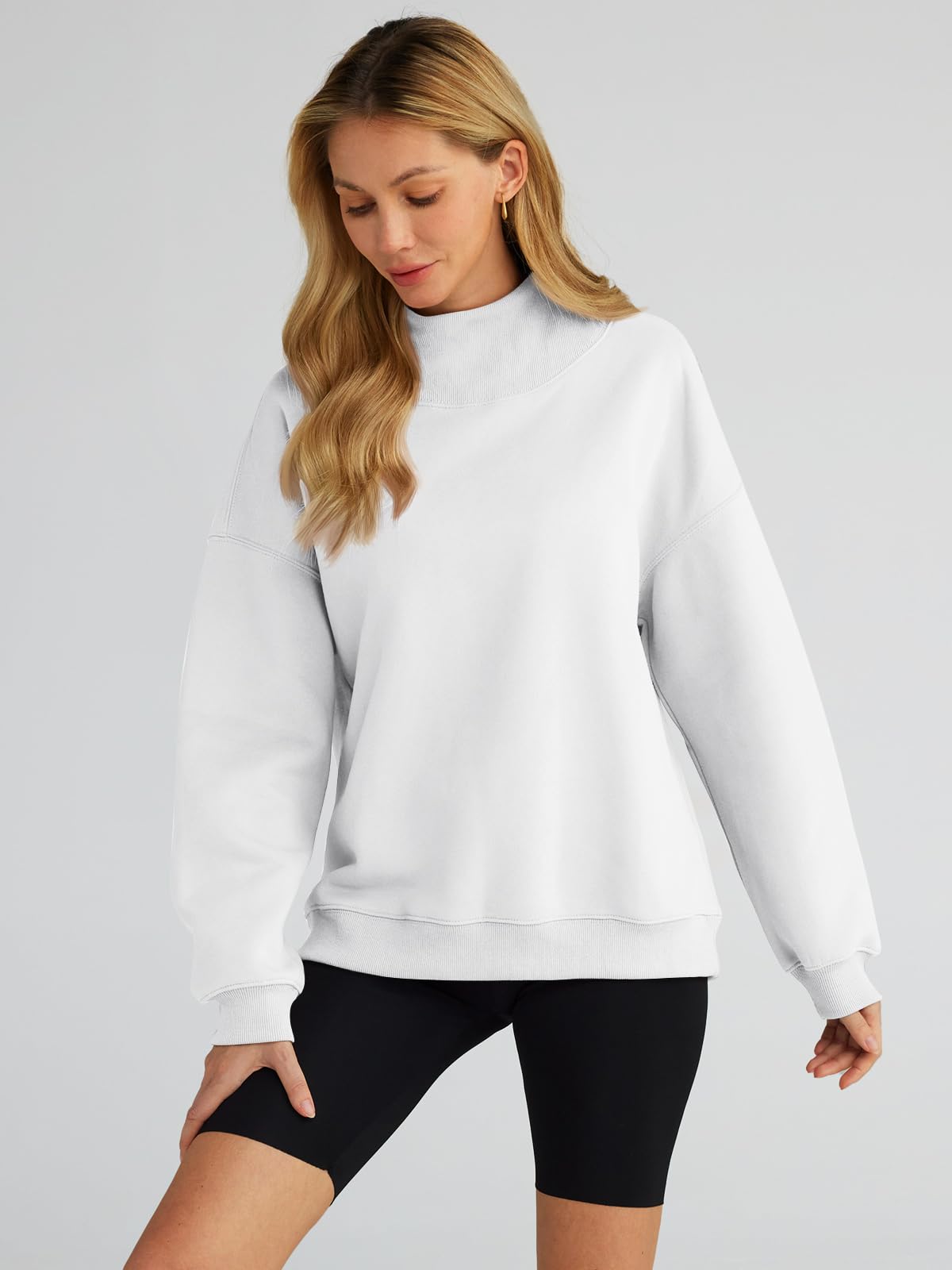 Trendy Queen Womens Oversized Sweatshirts Turtleneck Pullover Long Sleeve Hoodies Tops Fall Outfits 2024 Clothes