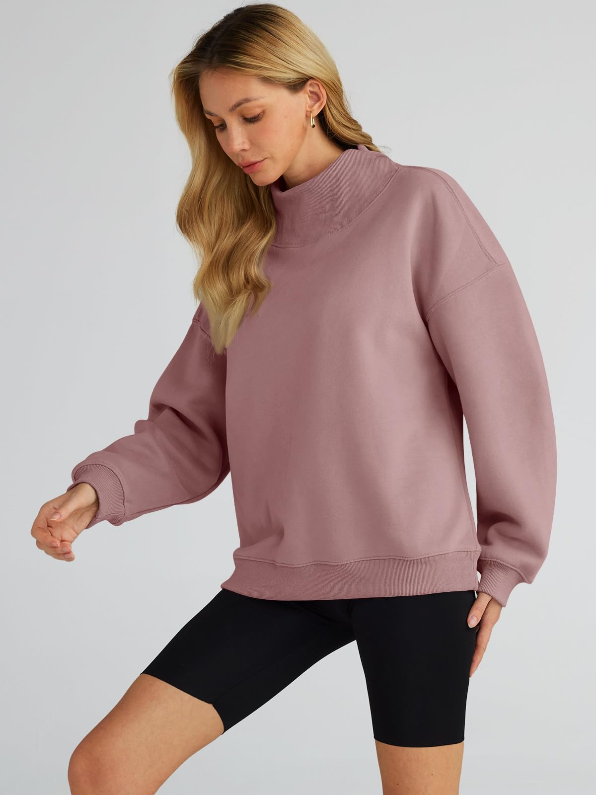 Trendy Queen Womens Oversized Sweatshirts Turtleneck Pullover Long Sleeve Hoodies Tops Fall Outfits 2024 Clothes