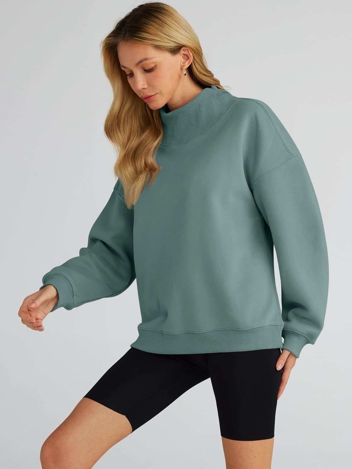 Trendy Queen Womens Oversized Sweatshirts Turtleneck Pullover Long Sleeve Hoodies Tops Fall Outfits 2024 Clothes