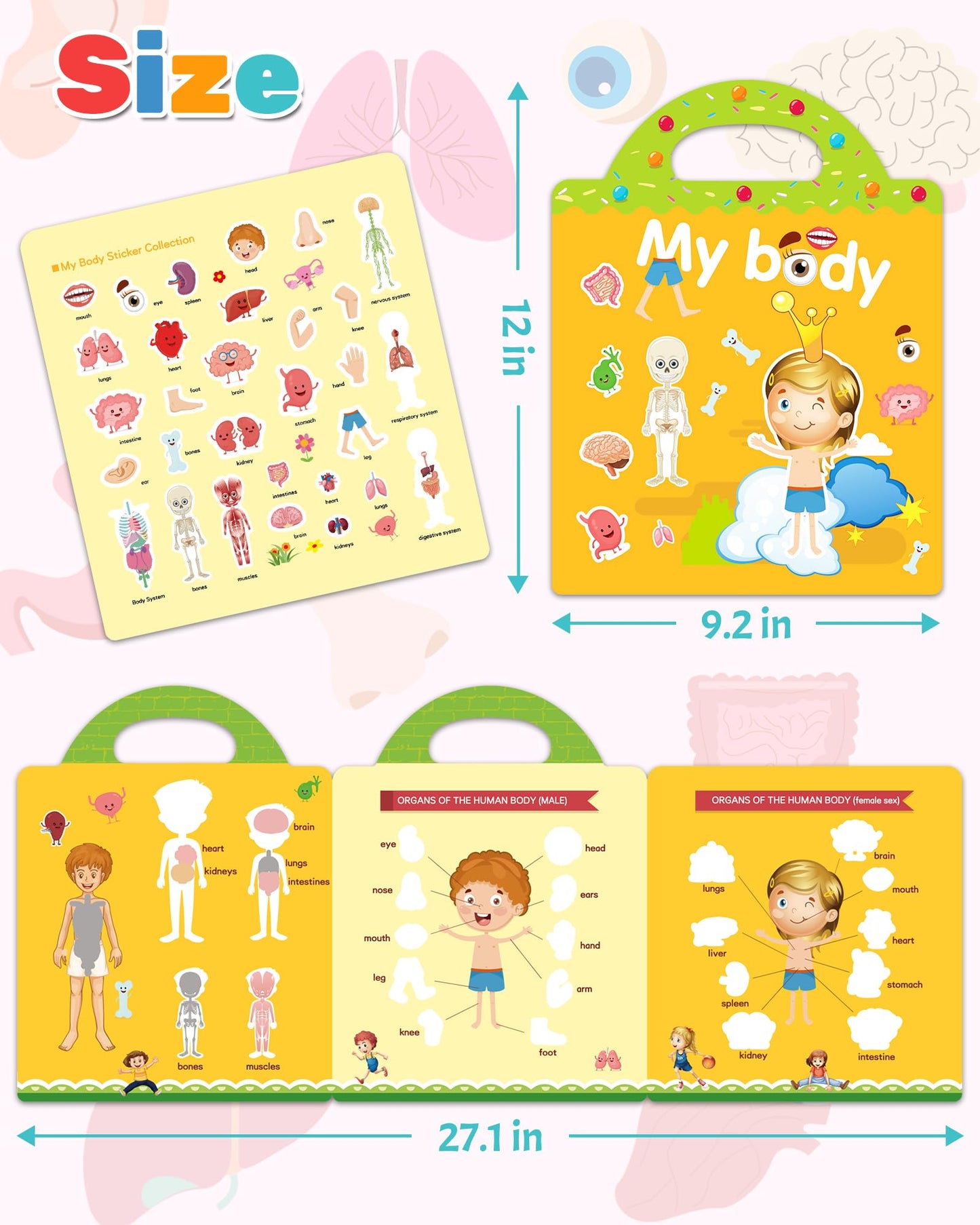 Benresive Halloween Reusable Sticker Book for Toddlers 2-4 Year, Travel Halloween Stickers for Kids, Waterproof Sticker Books for Toddlers 1-3, 38 Pcs Crafts Activities for Todddlers 1-3 2-4 3-5