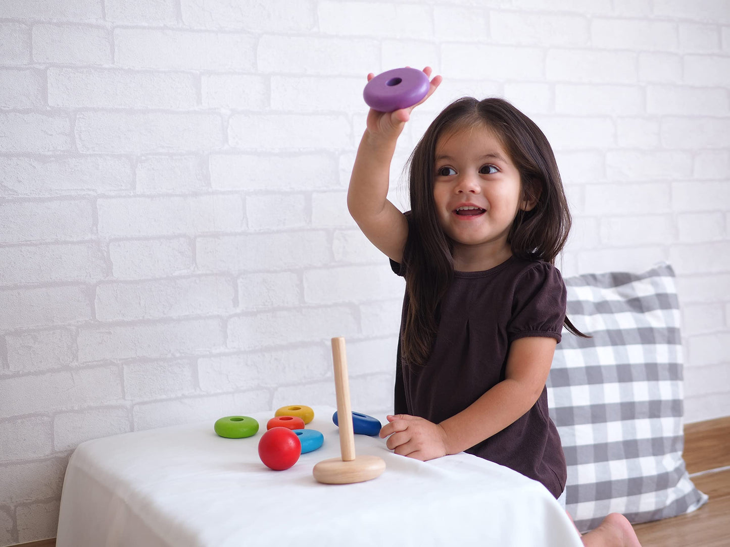 PlanToys Stacking Toys Tree Set - Chemical-Free Toddler Toys Featuring 9 Wooden Pieces